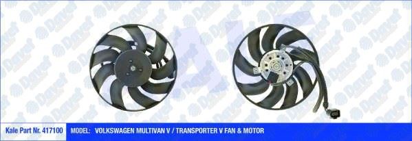 KALE 417100 Fan Motoru Vw Multivan V / Transporter V Montaj Yeri: Sag (350w 295mm) (Fan-Motor)